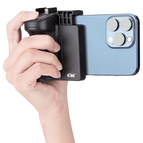 Phone Camera Grip Handle Holder Phone Tripod Mount with Remote Shutter & Cold Shoe Adapter for iPhone 17 16 15 14 Pro Max  Smartphone Selfie