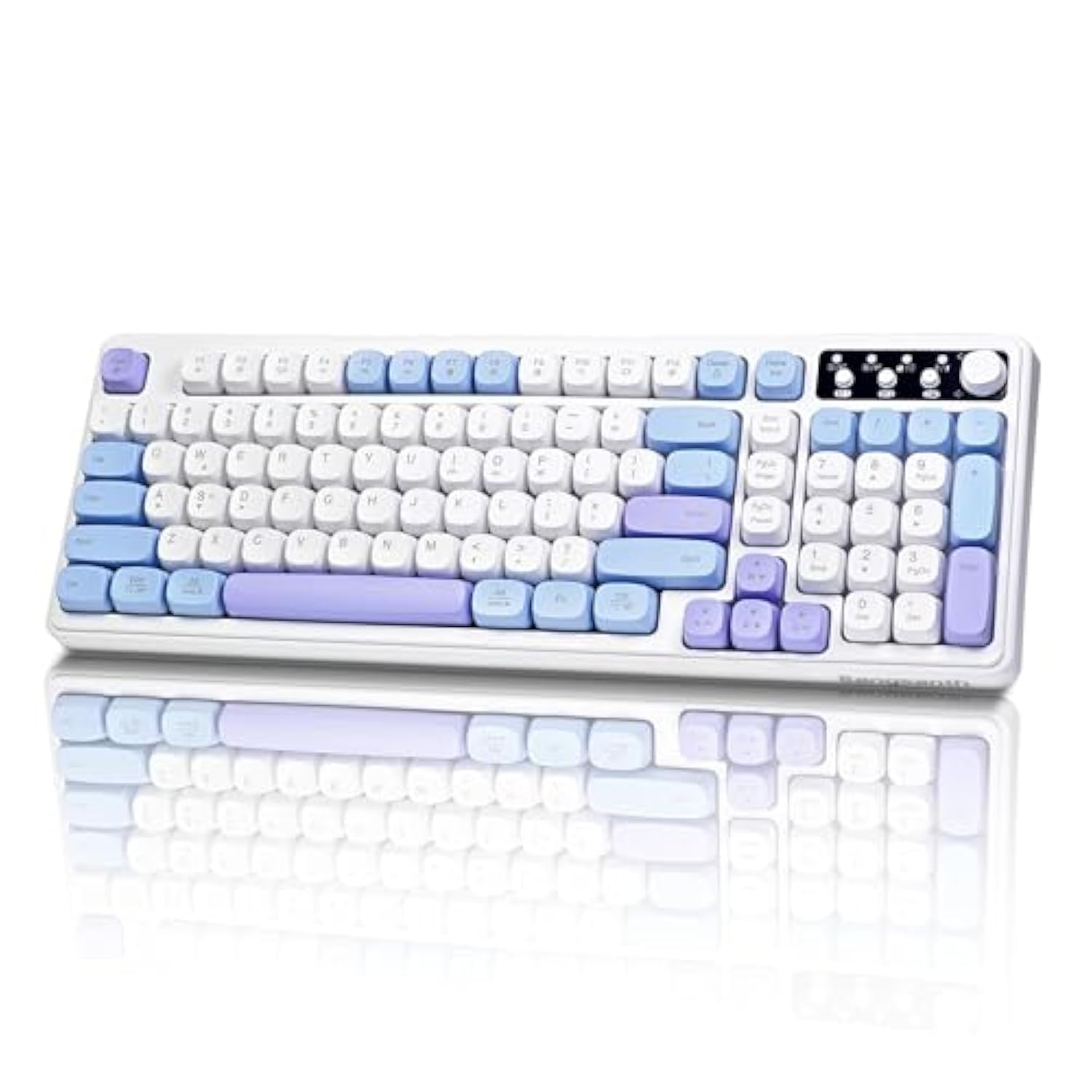 Wireless Keyboard, Rgb Backlight Keyboard, Tri-Mode Bt5.0/2.4Ghz/Usb-C, 99-Key Creamy, Anti-Ghosting Keys, Compatible With Pc, Mac, Gaming Consoles