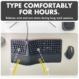 Ergonomic Keyboard Wired With Wrist Rest - Type Comfortably Longer - Usb Wired