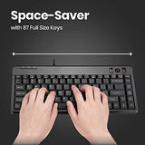 Periboard-505H Wired Mini Keyboard With Built-In Trackball, 0.55 Inch Trackball And 2 Usb Hubs, Black, Us English Layout