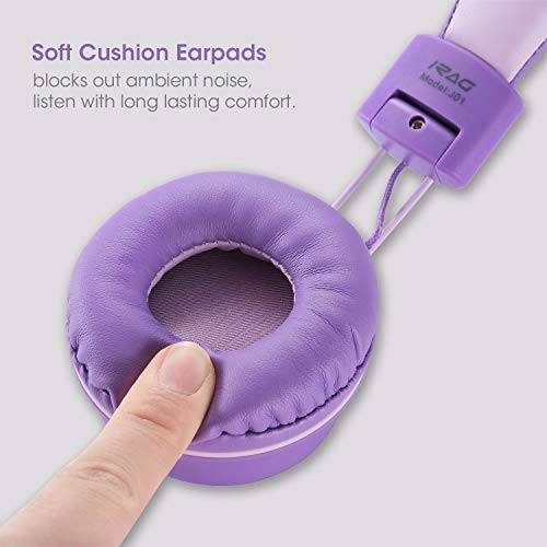 J01 Kids Headphones Wired On-Ear with 3.5mm Jack (Lavender)
