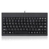 Akb-110B Mini Keyboard - Compact 87-Key Membrane Keyboard With Led Indicators And Space-Saving Design - Usb/Ps2 Connection - Compatible With Windows Os (Black)