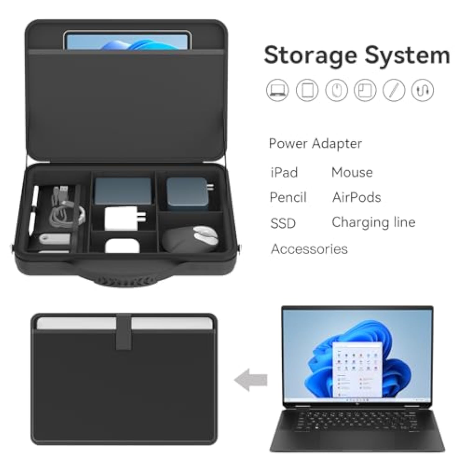 Smatree Laptop Shoulder Sleeve Case for 15-16 inch Razer Blade 16 2025/2024/2023, for Razer Blade 15 2023/2022, Hard Laptop Carrying Case with Handle