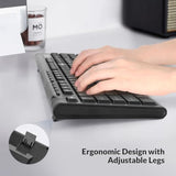 Wireless Keyboard And Mouse Combo, Rk211 2.4G Full-Sized Ergonomic Keyboard Mouse,4 Dpi Adjustable Cordless Usb Keyboard And Mouse For Computer/Laptop/Windows/Mac