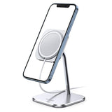 Phone Stand For 15W Magsafe Charger - [Charger Not Included] 360 Rotation Adjustable Aluminum Charging Holder Dock For Desk, Compatible With Iphone 16 15 14 13 12 Pro, Pro Max, Plus