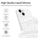 For Iphone 14 Case Silicone,With [Full Camera Protection][Soft Anti-Scratch Microfiber Lining],Liquid Silicone Ultra Slim Shockproof Phone Case For Men Women Girls-White