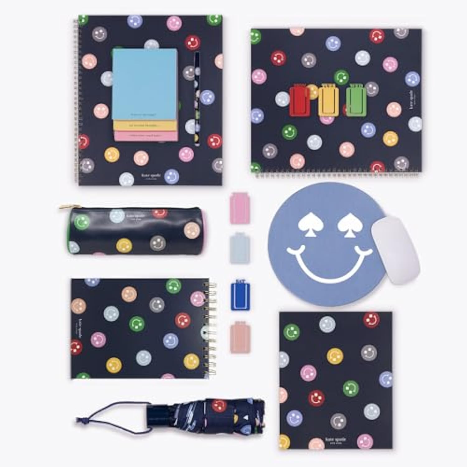 Leatherette Mouse Pad, 8" Mouse Mat With Non-Slip Back, Cute Mouse Pad For Office Desk (Spade Smiley)