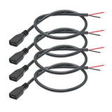 Short Micro Usb Female 2 Pin Bare Wire,30Cm/11.8In Micro Usb To Open End Pigtail Power Cable Easy Soldering,Micro Usb 22Awg 3A For Micro Usb Equipment Installed Or Replace Repair Diy Cable(4Pcs)