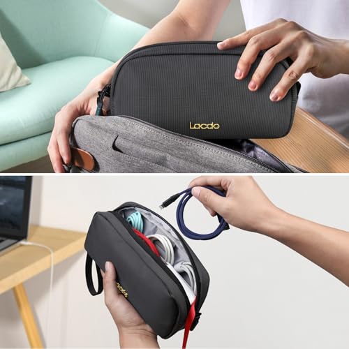 Electronics Organizer Travel Case, Travel Bag Water Resistant Cable Organizer, Tech Accessories Pouch Carry Storage Bag For Charger, Cord, Hard Drive, Phone, Power Bank, Travel Essentials, Black