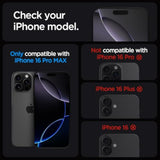 Spigen Tempered Glass Screen Protector [GlasTR EZ FIT - Privacy] Designed for iPhone 16 Pro Max [2Pack]