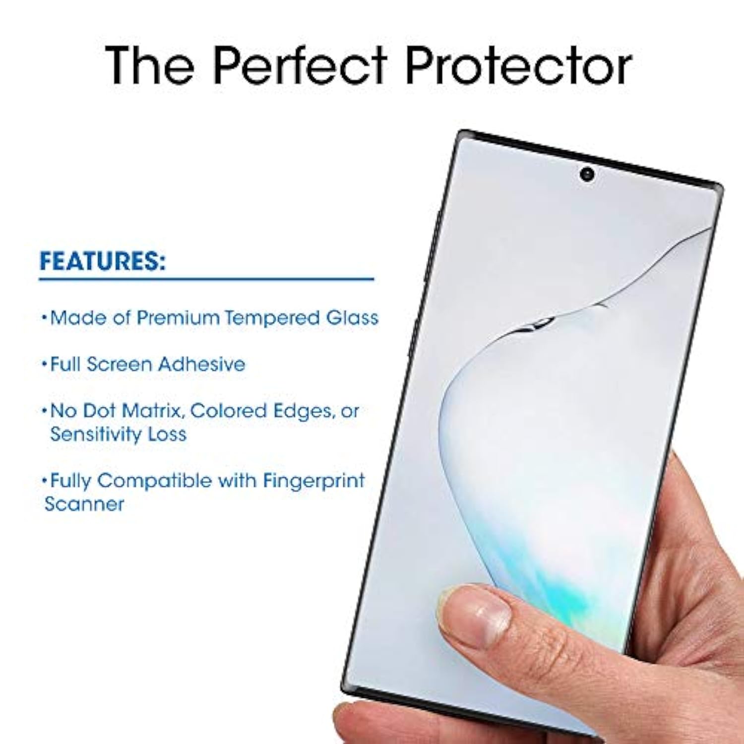 amFilm Ultra Glass Screen Protector for Samsung Galaxy Note 10 Plus, UV Gel Application, Compatible with UltraSonic FingerPrint Scanner for Galaxy Note 10 Plus(2019), Tempered Glass, 2 Pack