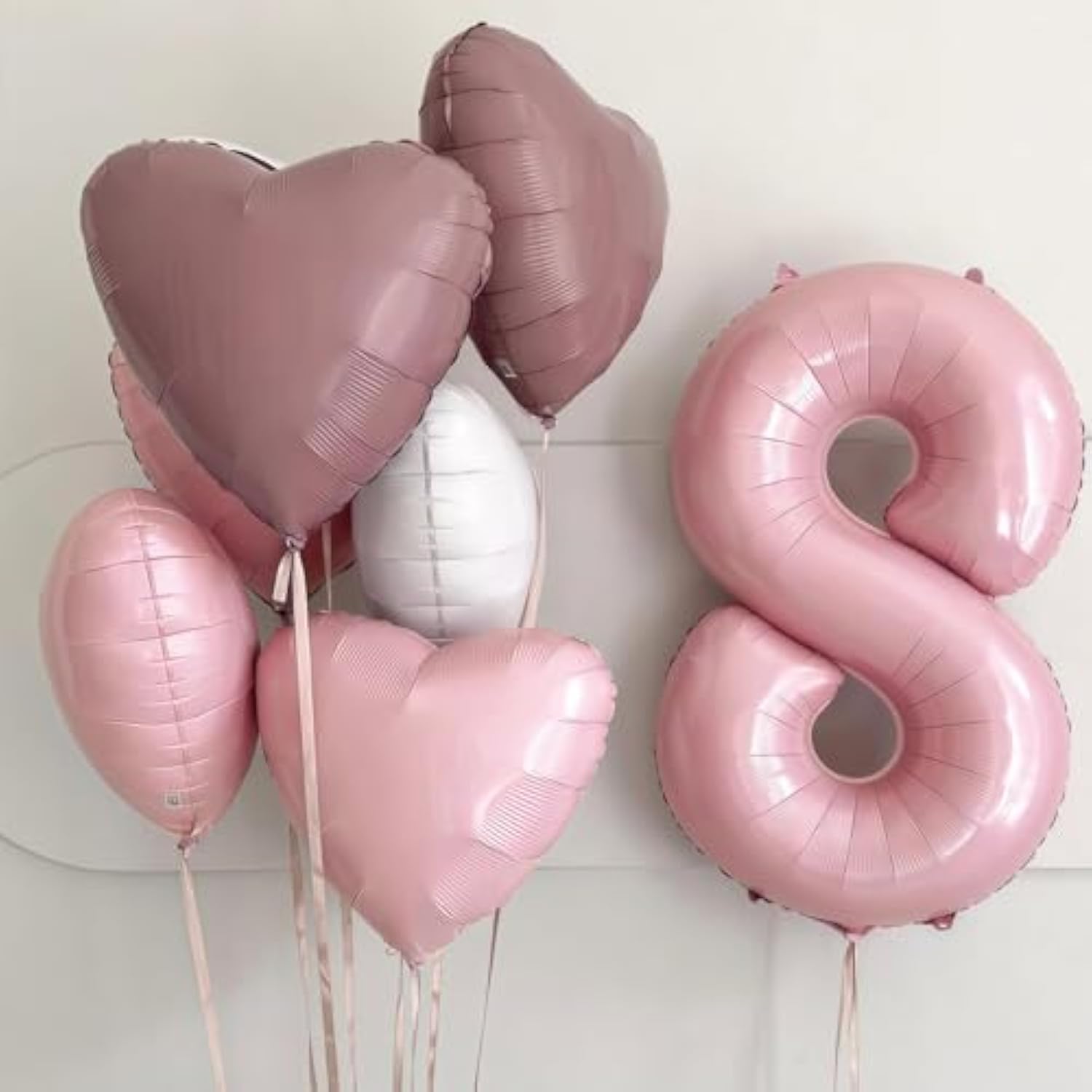 18 Foil Balloon Pastel Pink, 40 Inch Helium Number 1 & 8 Balloon For 18 Year Old Birthday Decorations, Large Self Inflating Mylar 18 Balloon For Girls 18Th Birthday Party Anniversary Decor Supplies