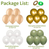 Green and Gold Balloon Set 60pcs for Wedding Birthday Baby Shower Parties
