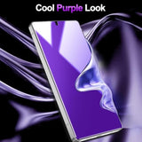 2 Pack For Samsung Galaxy S25 Ultra Privacy Screen Protector[Not Glass], Cool Purple Anti Spy Anti Blue Light 7H Hardness Film With Alignment Frame, Sensitive Unlocking Bubble Free Case Friendly