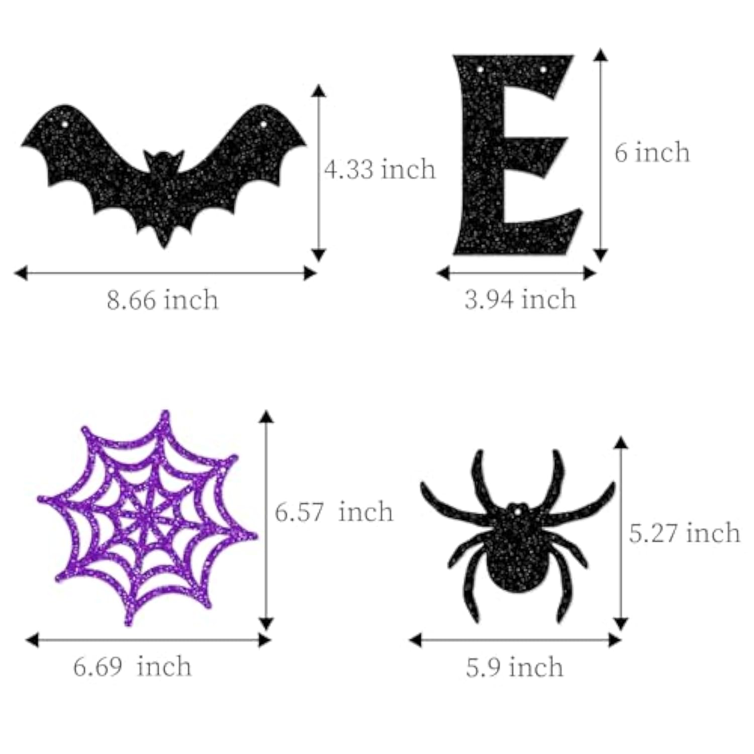 Halloween Black & Purple Spider-Web Party Decorations with Bats, Spiders and Swirls