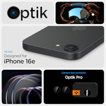 Spigen Camera Lens Screen Protector [GlasTR Optik Pro] designed for iPhone 16e - Black [2 Pack]