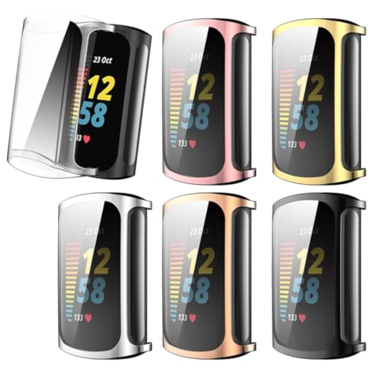 Screen Protector Case Compatible With Fitbit Charge 6 Smartwatch Case Soft Tpu Full Protection Durable