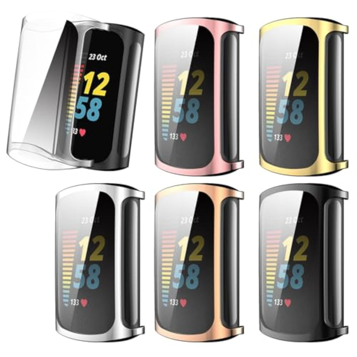 Screen Protector Case Compatible With Fitbit Charge 6 Smartwatch Case Soft Tpu Full Protection Durable