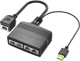Ethernet Splitter 1 To 4 High Speed, Rj45 Network 1 To 4 Port Ethernet Adapter Splitter [4 Devices Simultaneous Networking],1000Mbps Extension Connector For Cat5/5E/6/7/8 Cable