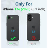iPhone 17e Case with Built-in Screen Protector and Kickstand for iPhone 17e/16e