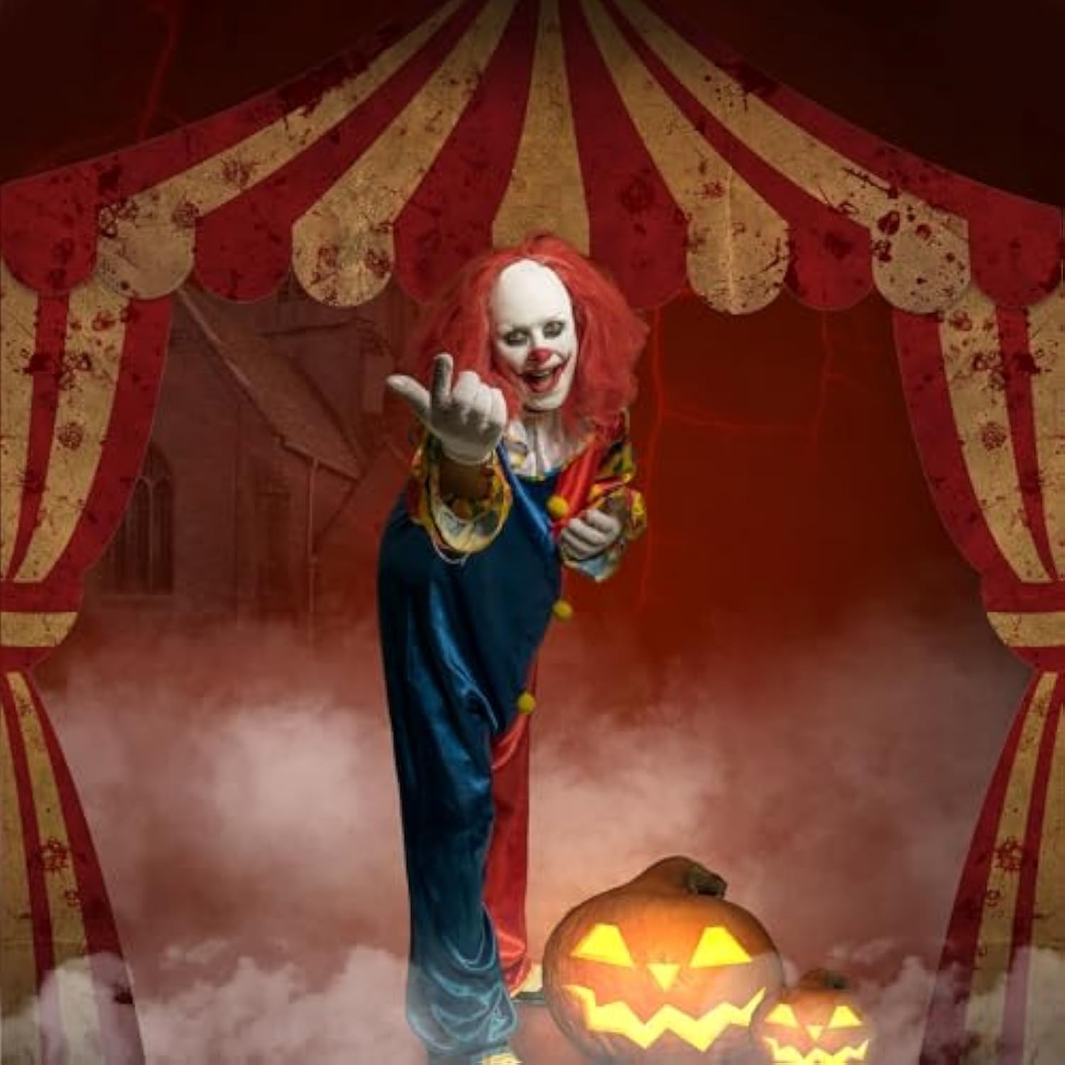 3 Pcs Carnival Decorations Circus Awning Decoration Creepy Carnival Party Decorations Circus Awning Red And White Banner Tent Concession Stand Decor For Halloween Party