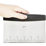 Multi-Purpose Stainless Steel Scraper/Chopper With Contoured Grip, 6", Black, Silver