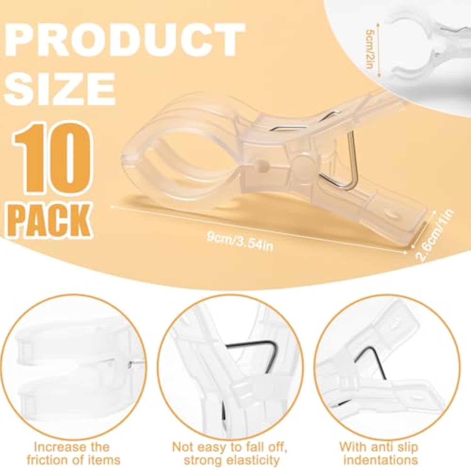Balloon Arch Clips, 10 Pack 3.5 Inch Transparent Plastic Clips For Balloon Arch, Backdrop Clamps, Heavy Duty Spring Clamps For Party Decoration Crafts And Photography Studios