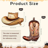 8Pcs Western Themed Party Balloons - Large Cowgirl Hat & Boot Balloons - Cowboy Party Decoration