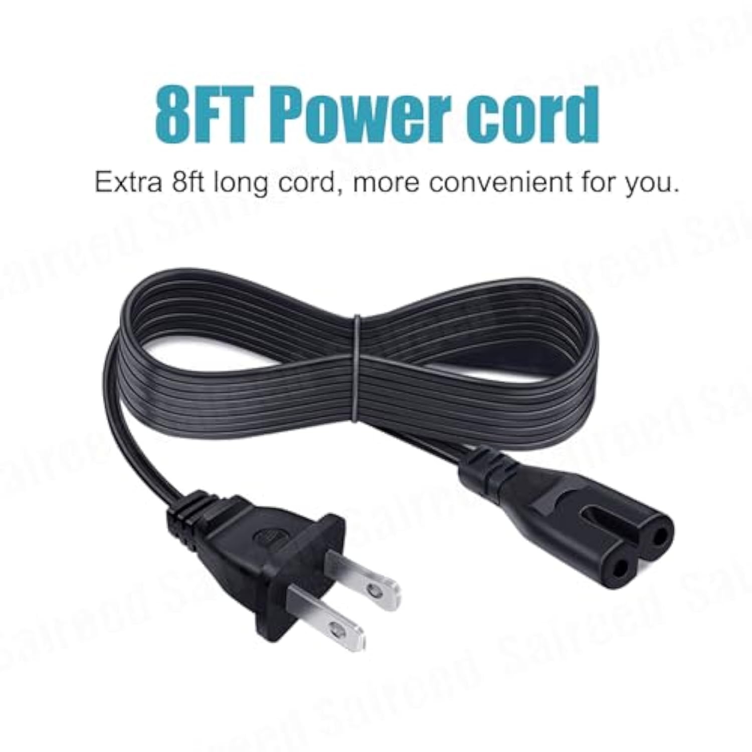 8Ft 2 Prong Power Cord Replacement For Samsung Soundbar Subwoofer Sound Bar Surround Speakers Ps-Wm20 Hw-K370 Hw-Q90R Iec C7 Power Cord Ac Cable