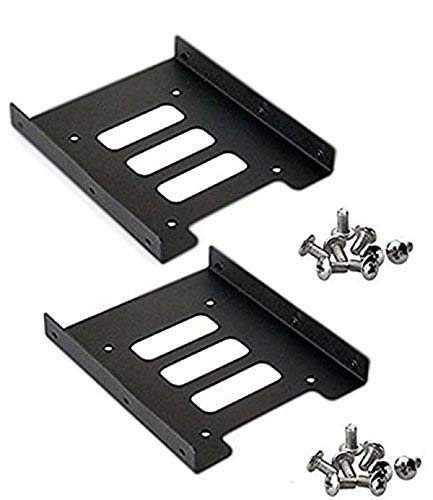 (Pack Of 2) 2.5" To 3.5" Bay Ssd Hdd Notebook Hard Disk Drive Black Mounting Bracket Adapter Tray Kit