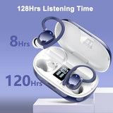 Ear Buds Wireless Earbuds Bluetooth Headphones With 128H Playtime Led Digital Display Charging Case, Over-Ear Hook With Mic, Stereo Sound, Ipx7 Waterproof Earphones For Workout/Running
