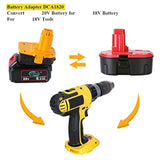 Dsanke Dca1820 Battery Adapter For Dewalt 20V To 18V Adapter, Convert 20V Battery Dcb200 Dcb201 Dcb609 For Dewalt 18V Battery Dc9096 Dc9098 Dw9096 Dw9099 With Usb Port