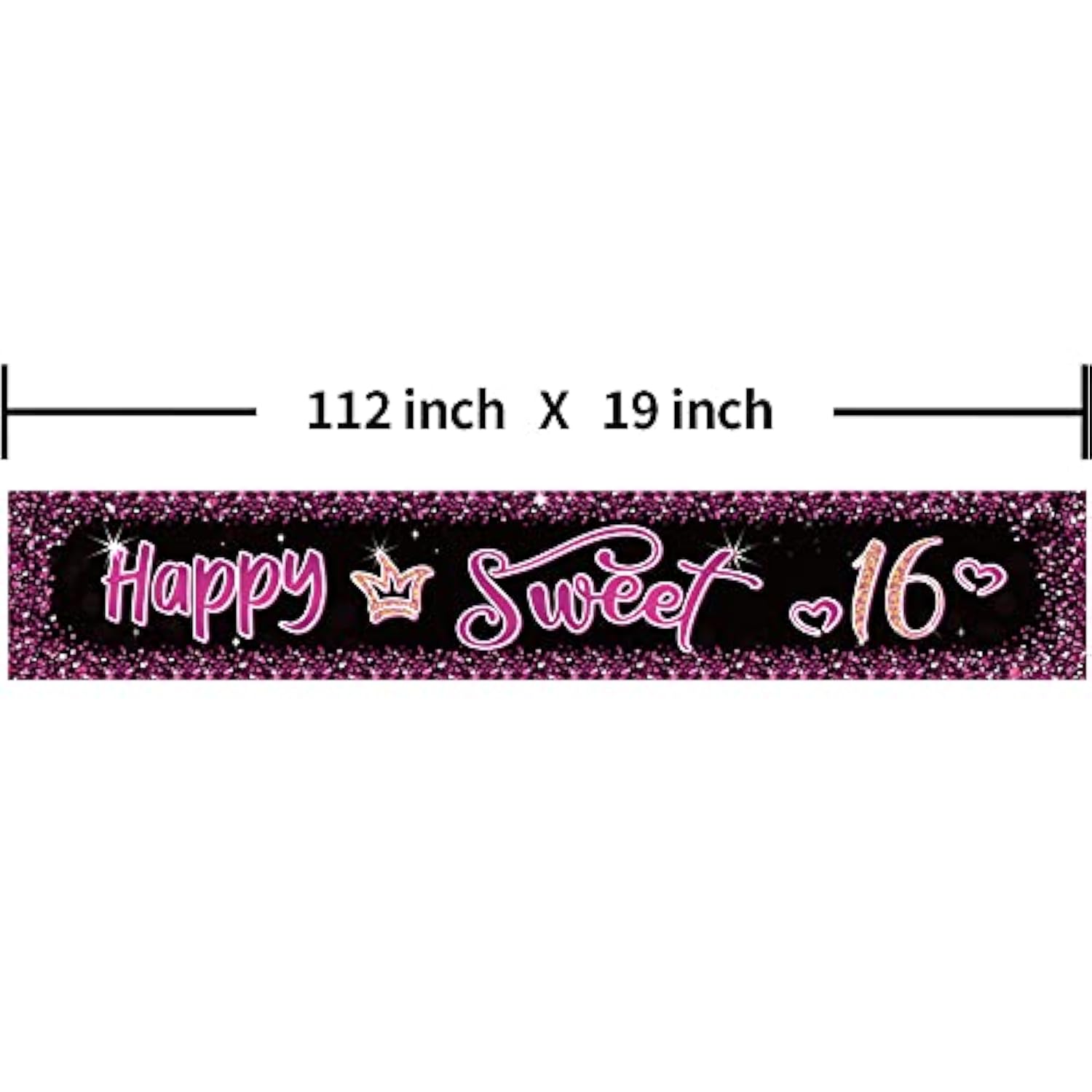 Happy Sweet 16 Birthday Banner Backdrop, Sweet Sixteen Birthday Yard S