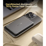 0.3'' Ultra Slim Magsafe Portable Charger, 5,000Mah Magsafe Battery Pack, Magnetic Power Bank For Dual Use With A Usb C Cable/Port For Iphone 16/15/14/13/12, Glacier Gray