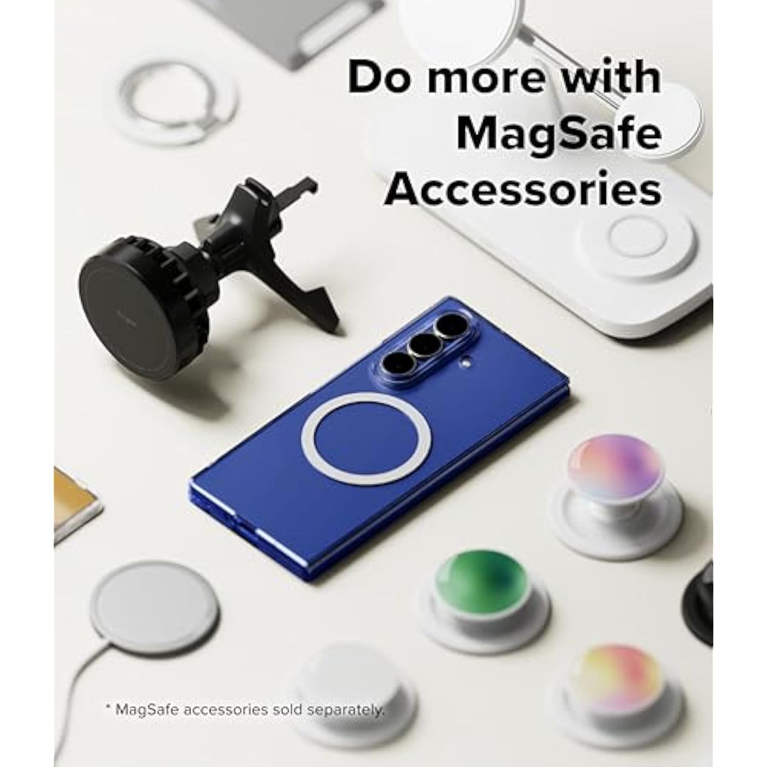 Ringke Slim [Compatible with MagSafe] Designed for Samsung Galaxy Z Fold 7 Case, Solid Sleek Protective Transparent Cover for Women and Men - Magnetic Clear