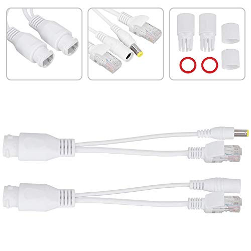 12V Poe Compatibility Adapter, Power Over Ethernet Passive Poe Adapter Cable Splitter For Surveillance Camera(White)