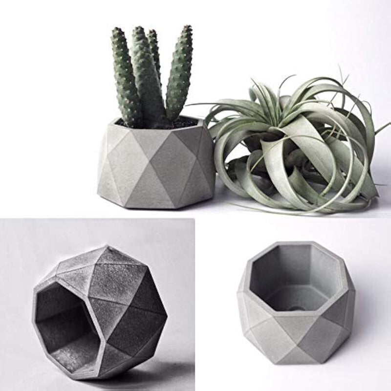 Creative Geometric Art Flower Pot Succulent Plants Cement Mold,Silicone Flower