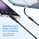 Usb C Charger Cable, 60W 3.3Ft Type C Charging Cable, Flat 90-Degree C-Port, H