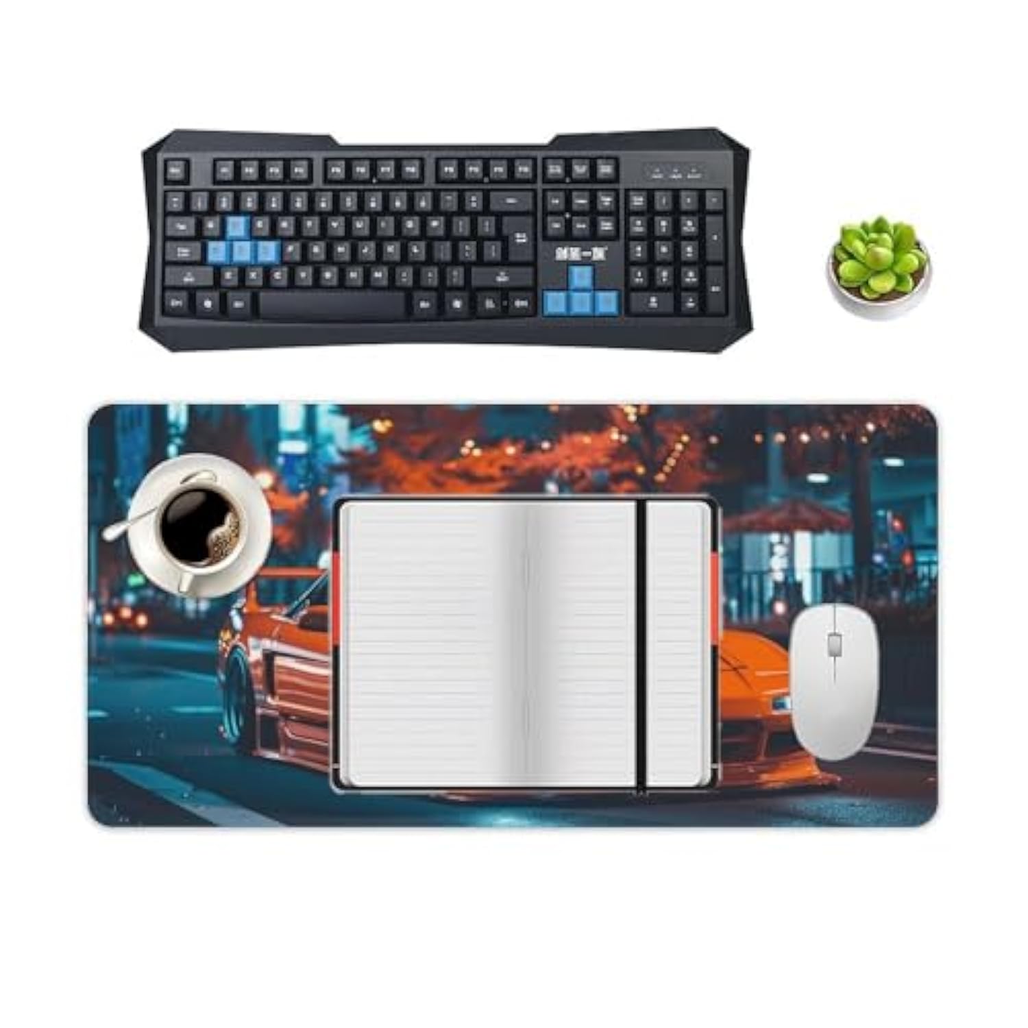 Large Mouse Pad Jdm Cars Nsx Night Driving Desk Mat Computer Accessories Gaming Office Organizers Supplies Decor Essentials Keyboard Pads For Desk Rubber 30X60Cm