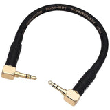 Cess-068 Short Audiophile Audio Cable 3.5Mm Trs Right Angle Male To Male, 6 Inches