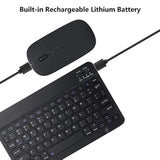 Rechargeable Bluetooth Keyboard And Mouse Combo For Ipad, Ultra-Slim Portable Wireless Mouse Keyboard For Ipad Pro Air Mini Iphone Samsung Tablet Cell Phone Android, Ipados/Ios 13 And Above (Black)