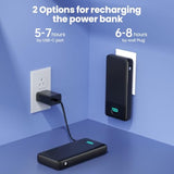 Portable Charger 33800Mah Usb C Power Bank With Built-In Cables & Ac Wall Plug,25W Fast Charging+Qc 4.0 Phone Charger,4 Output Lcd Display Battery Pack Compatible With Iphone16/15,Samsung,Android Etc