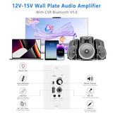 in Wall Audio Control Amplifier Receiver Compatible with Bluetooth 2 Channel Wall Plate with USB Microphone Aux (3.5mm) Input 120W for Sound Systems