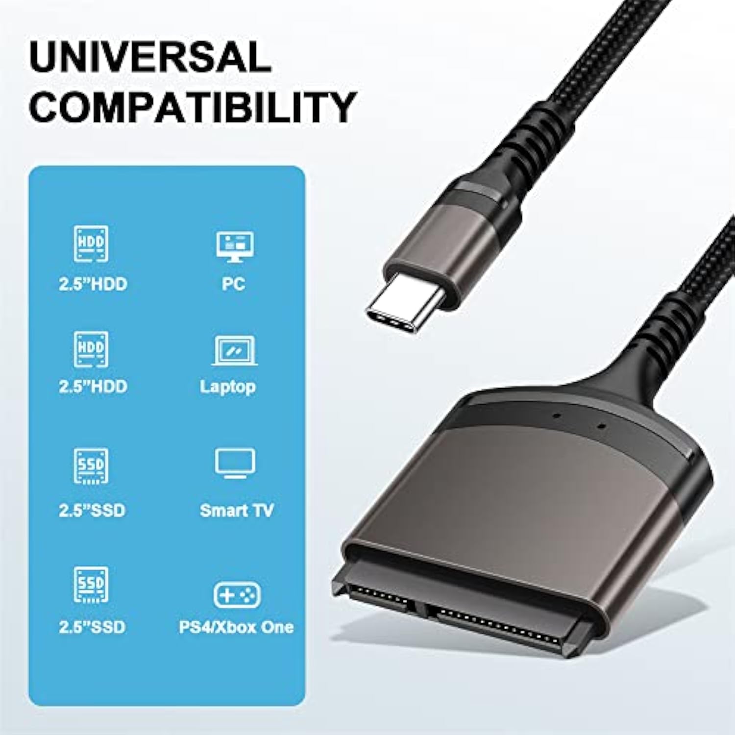 5Gbps Usb-C Type-C To Sata 22 Pin Adapter Cable For 2.5" Hard Disk Driver Ssd