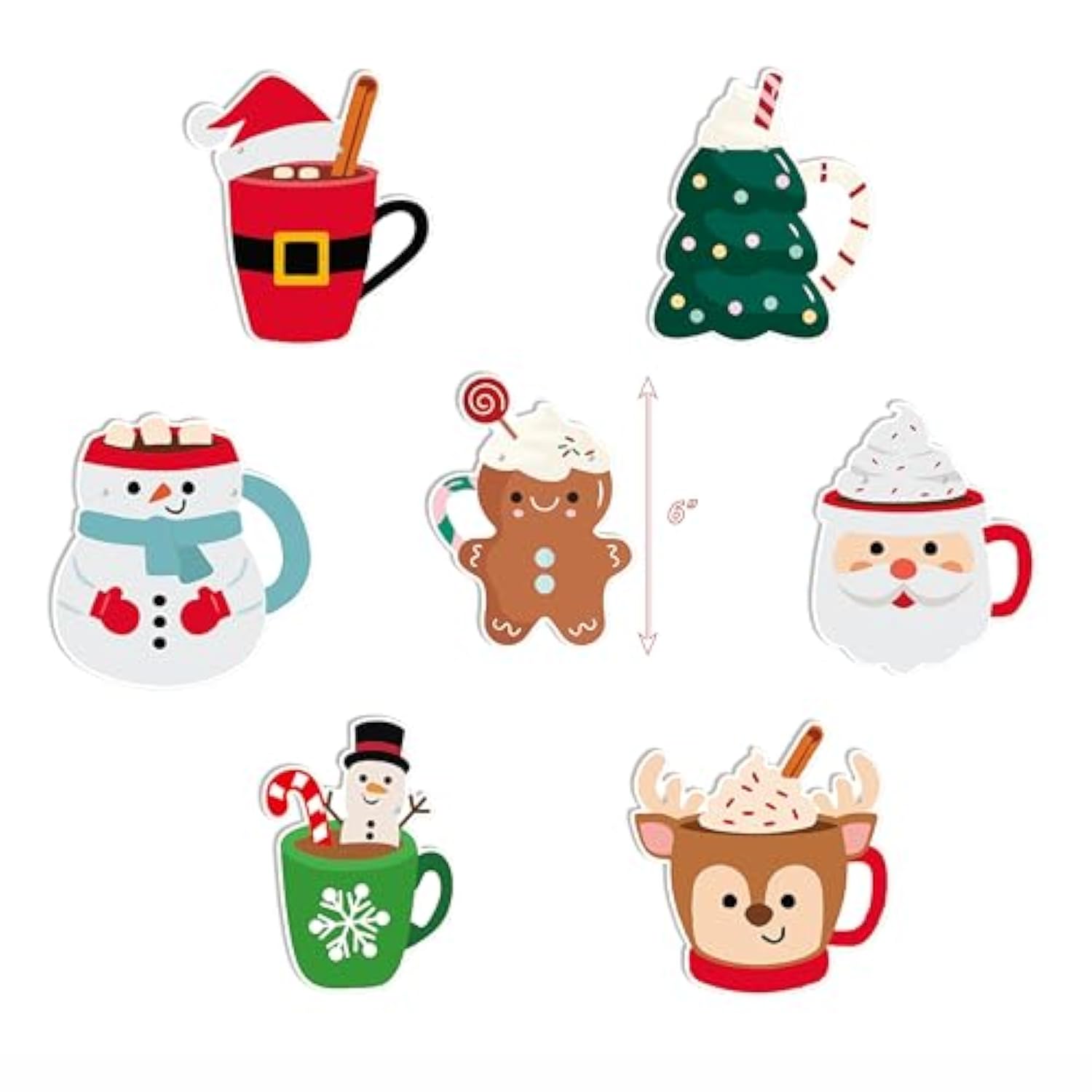 Christmas Hot Cocoa Bar Banner Red Glitter Garland Santa Snowman Gingerbread