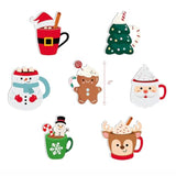 Christmas Hot Cocoa Bar Banner Red Glitter Garland Santa Snowman Gingerbread