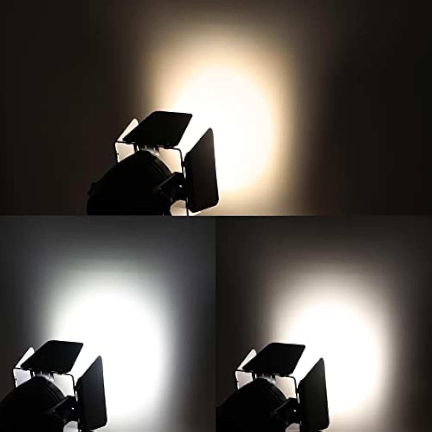 White Stage Par Lights W/Barndoor Professional 100W Cob Spotlight Bright Dj Light Strobe Lighting For Church,Parties,Wedding,Therter,Live Events,Stage Etc. (1)
