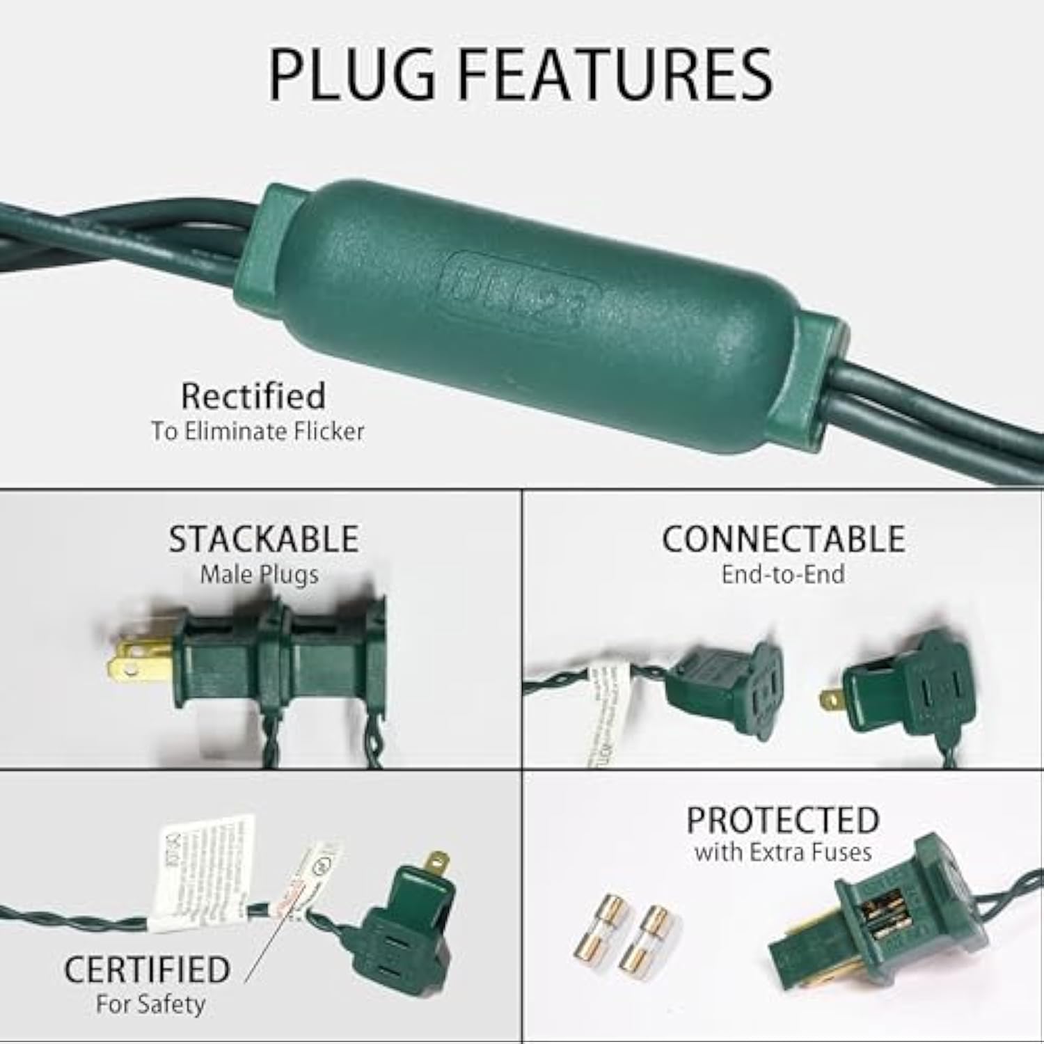 25Ft 50 Counts Yellow Led Christmas Lights - Commercial Grade Outdoor Waterproof, Wide Angle Green Wire, Xmas Tree Light