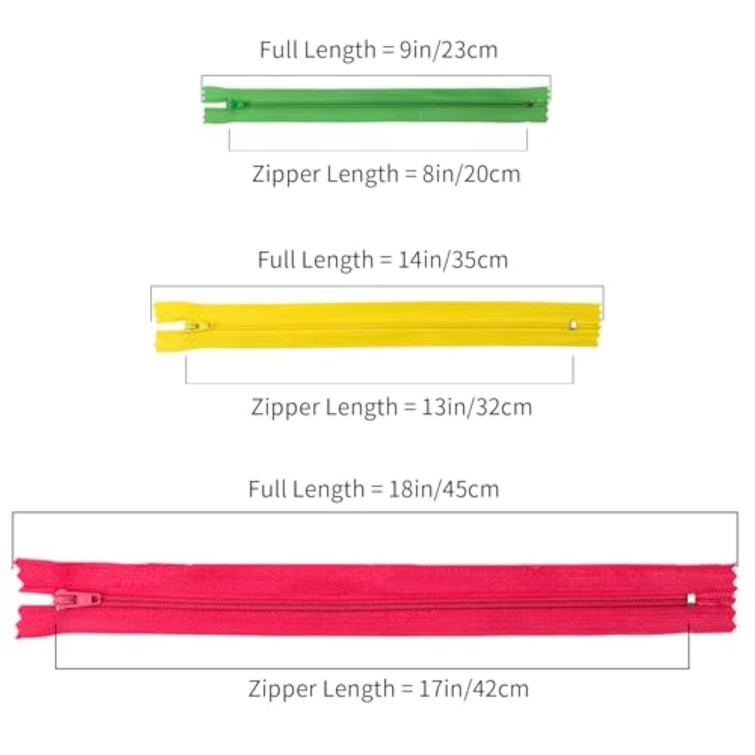 Zippers 120Pcs 7.8 Inches 12 Inches 16 Inches Mixed Nylon Coil Zippers