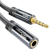 KabelDirekt – Headset Extension Cable – 10ft – Headphone Extension Cord with Break-Proof Metal Plug for Gaming Headsets & Headphones with Microphone, TRRS, 4-Pole, 3.5mm Male to Female